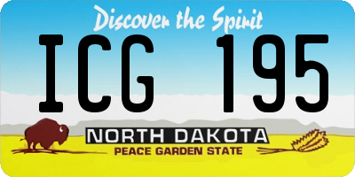 ND license plate ICG195