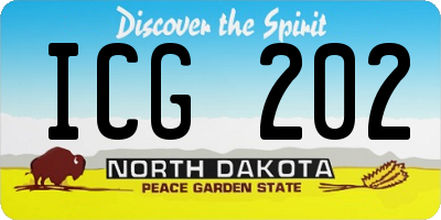 ND license plate ICG202