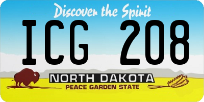 ND license plate ICG208
