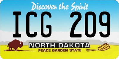 ND license plate ICG209