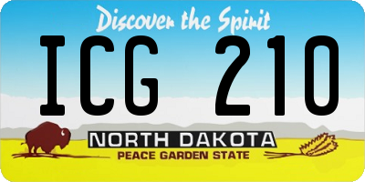 ND license plate ICG210