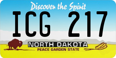 ND license plate ICG217