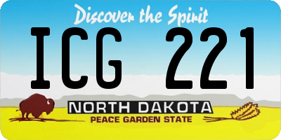 ND license plate ICG221