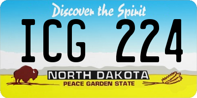 ND license plate ICG224