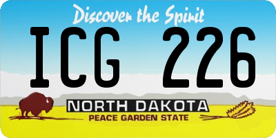 ND license plate ICG226