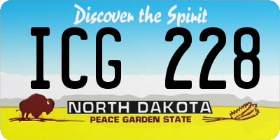 ND license plate ICG228