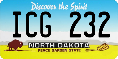 ND license plate ICG232