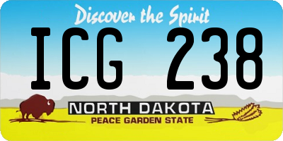 ND license plate ICG238