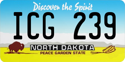 ND license plate ICG239