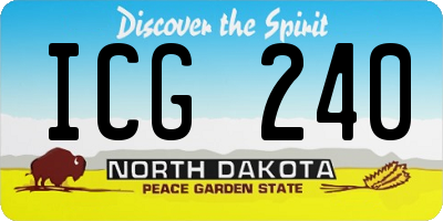ND license plate ICG240