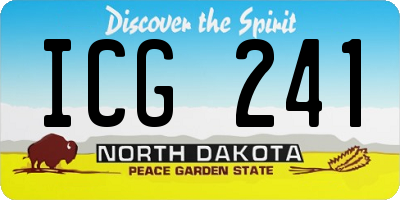 ND license plate ICG241