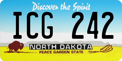 ND license plate ICG242