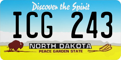 ND license plate ICG243