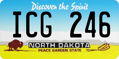 ND license plate ICG246