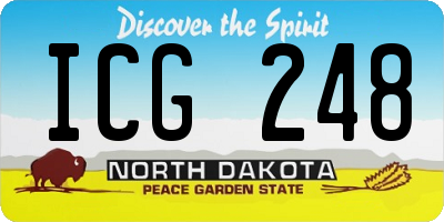 ND license plate ICG248