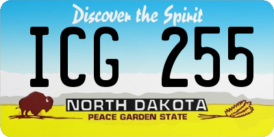 ND license plate ICG255