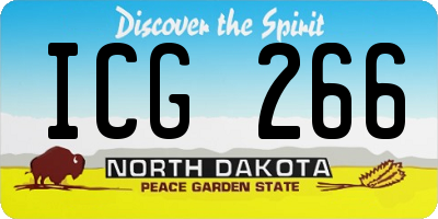 ND license plate ICG266