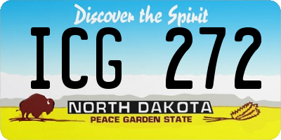 ND license plate ICG272