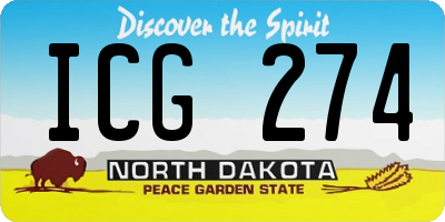 ND license plate ICG274