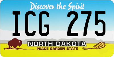 ND license plate ICG275