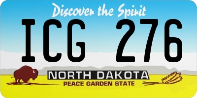 ND license plate ICG276