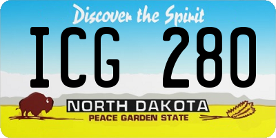 ND license plate ICG280