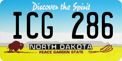 ND license plate ICG286