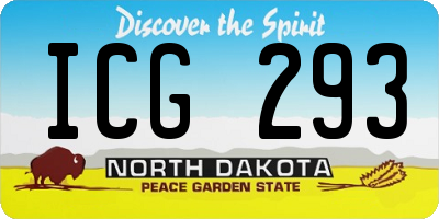 ND license plate ICG293