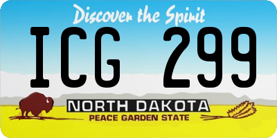 ND license plate ICG299