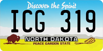 ND license plate ICG319