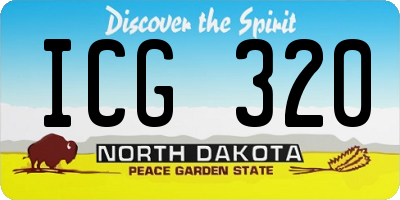 ND license plate ICG320