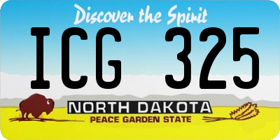 ND license plate ICG325