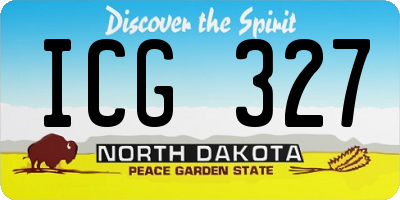 ND license plate ICG327