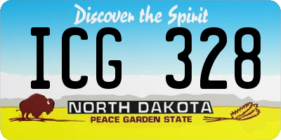 ND license plate ICG328