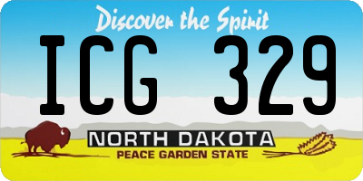 ND license plate ICG329