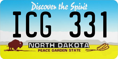 ND license plate ICG331