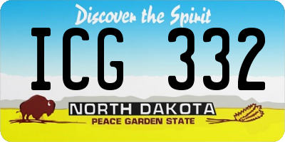 ND license plate ICG332