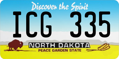 ND license plate ICG335