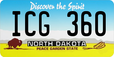 ND license plate ICG360