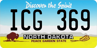 ND license plate ICG369