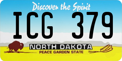 ND license plate ICG379