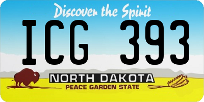 ND license plate ICG393