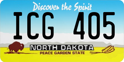 ND license plate ICG405