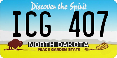 ND license plate ICG407