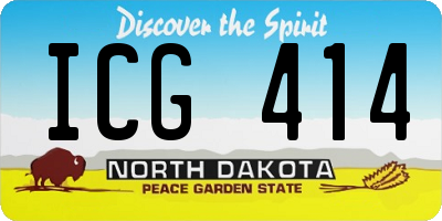 ND license plate ICG414