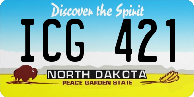 ND license plate ICG421