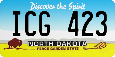 ND license plate ICG423