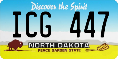 ND license plate ICG447