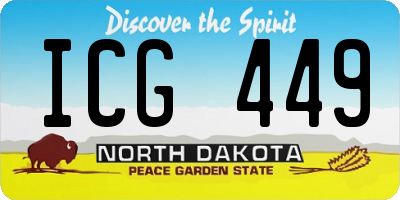 ND license plate ICG449