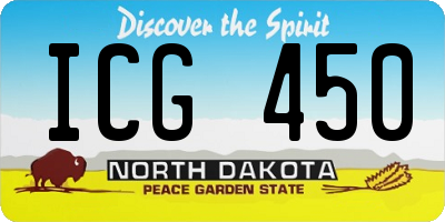 ND license plate ICG450